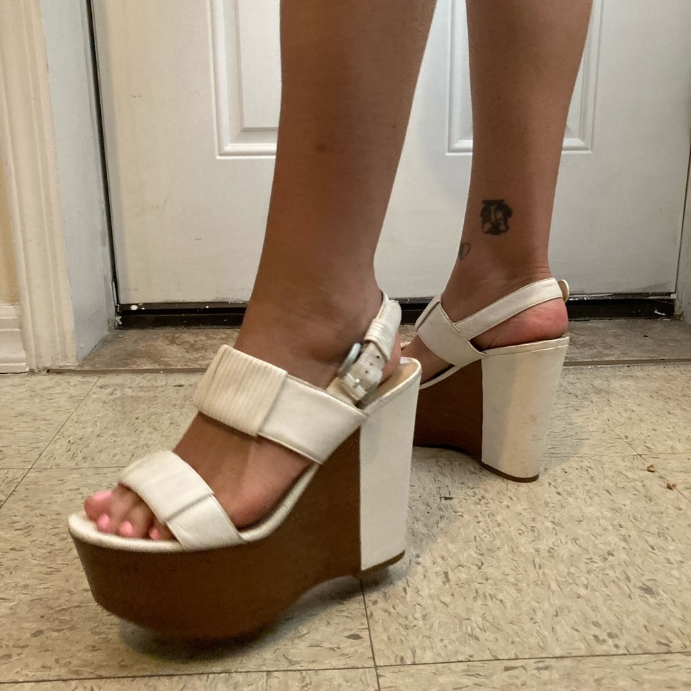 Via spiga sz 10 white/wood platform - Picture 12 of 12